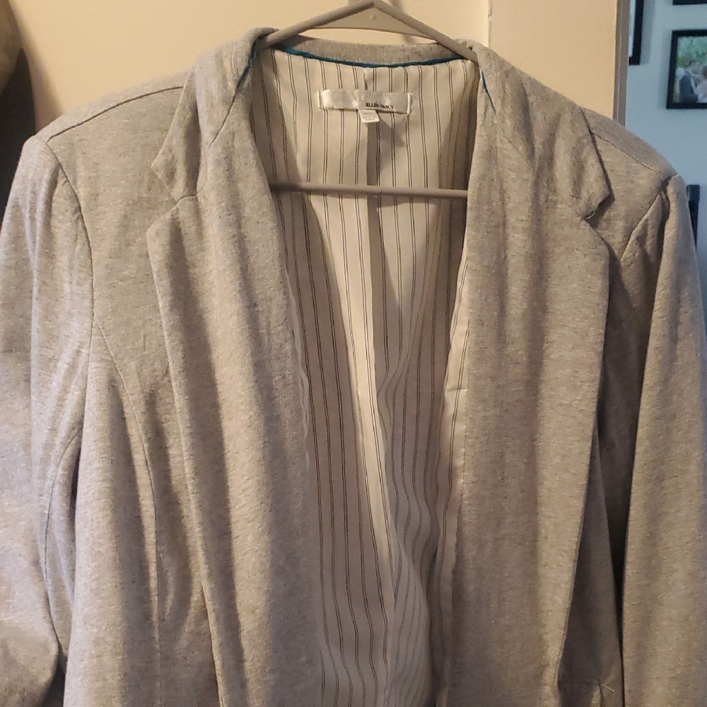 Ellen Tracy Gray Blazer Classic Suit Jacket